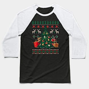 Christmas Tree Ugly Sweater Baseball T-Shirt